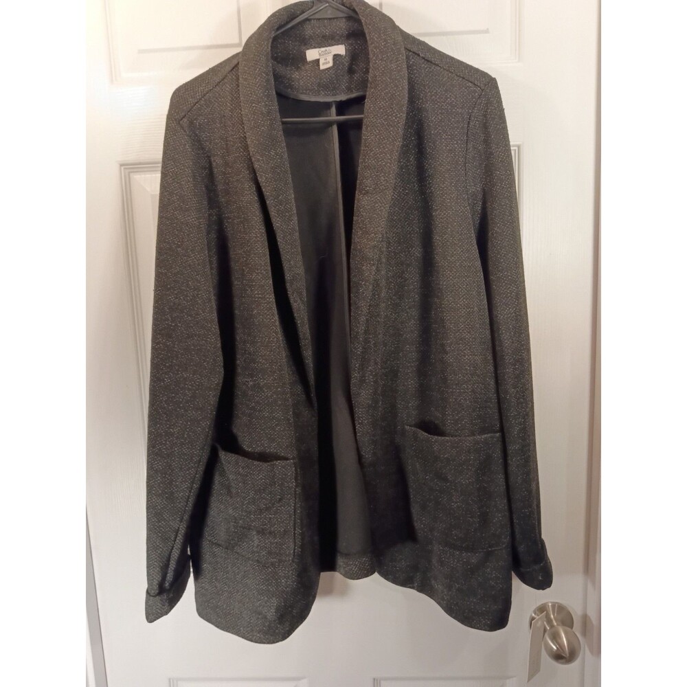 Croft & Barrow Open Jacket Size XL Black Blazer Textured Knit